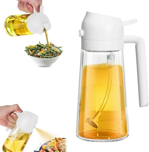 EJRUP 1Pcs Spruzzino Olio per Friggitrice Aria 470ml,Dosatore Olio 2 in 1,Bottiglia di olio d'oliva,Accessori Nebulizzatore per Alimenti e Spruzzatore,per Cucina, Insalata e Barbecue