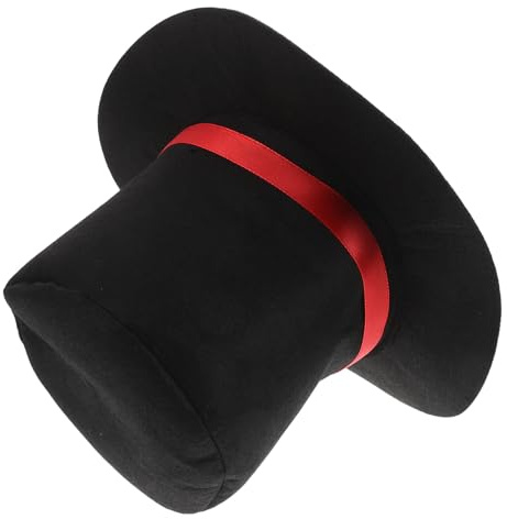 Toyvian Sombrero de Copa para Muñeco Cinta Roja Festiva Decoración Navideña de Invierno Gorro Alto para Eventos y Celebraciones Navideñas