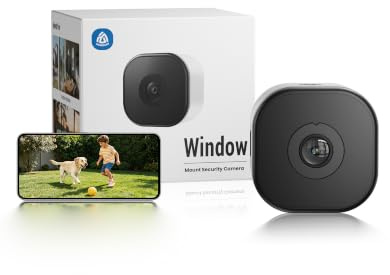 3MP No-Drill Window Camera Magnetic for Home Security, 2.4/5Ghz WiFi Indoor | Full Color Night Vision, Human & Motion Detection, Anti-Glare, Anti-Reflection, Easy Quick Install, Renter-Friendly