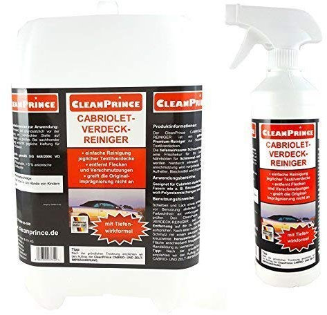Cleanprince Nettoyeur de Capot 2,5 Litre Cabriolet-Verdeck-Reiniger Cabrioverdeckreiniger Cabrio-Verdeckreiniger Toit Nettoyage Toit en Tissu Toit de Voiture Laine et Polyestermischungen Acrylfasern