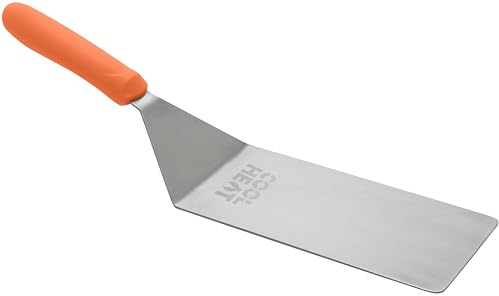 Winco 8 x 4 Cool Touch Handle Griddle Turner/Spatula for Burgers and Steaks