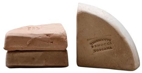 Teramico Kübelfüße/Unterlegscheiben für Blumentöpfe Pflanzgefäße anstatt Teller Frostfest Untersetzer Füße Dreieck Terrakotta dreieckig L: 7,7 cm B: 7,7 cm H: 2 cm (3, Terracotta)