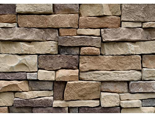 Runa Art Papel tapiz fotográfico muro de piedra efecto 3D Moderna Lana Sala Cuarto Salón - Made in Germany - marrón 9455010a