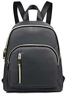 YANAIER Damen Mini Rucksack Leicht Cityrucksack Tagesrucksack Dunkelgrau | Wasserabweisendes Nylon, Anti-Diebstahl, mehrere Taschen, kleiner Rucksack für Schule, Reisen, Freizeit, Arbeit