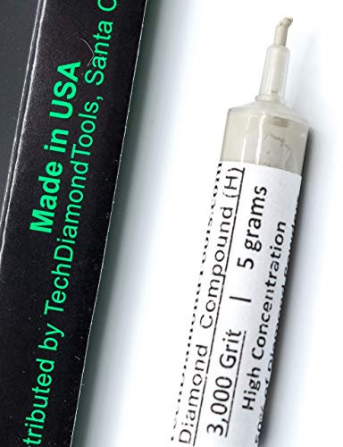 TechDiamondTools Diamond Polishing Compound Polishing Paste 3,000 Grit 3-6 Microns for Marble Glass Metal Rock Jewelry Resin Silver Chrome Gemstone with High Concentration of Diamond Powder USA Made