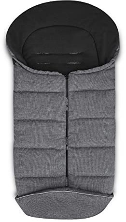 ABC Design Winterfußsack - gepolsterter Fußsack für kühlere Temperaturen - variable Anpassung an den Gurt des Kinderwagens (asphalt)
