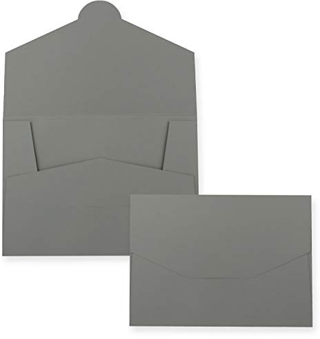 Lot de 100 chemises en papier solide pour documents de présentation, dossiers de candidature et de projet Gris graphite 22 x 30,5 cm 240 g/m²