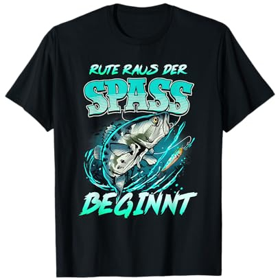 Rute Raus Der Spass Beginnt Angeln Fischen Lustiges Angler T-Shirt