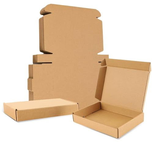 Wellpack Europe Corrugated Cardboard Large Letter Parcel Boxes PiP Shipping Postal Size C5 A5 222x160x20mm 22x16x2cm Brown Pack 15