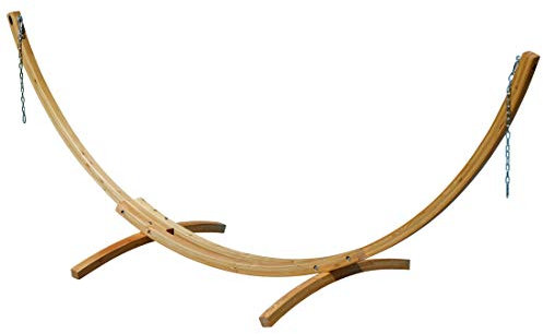 ALEOS. 350cm Hängemattengestell Gestell aus Holz Lärche Natur ohne Hängematte (nur Gestell) komplett mit Schrauben