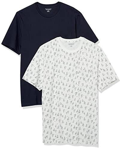 Amazon Essentials Men's T-Shirt Slim-Fit Short-Sleeved Crewneck Pocket, Pack of 2