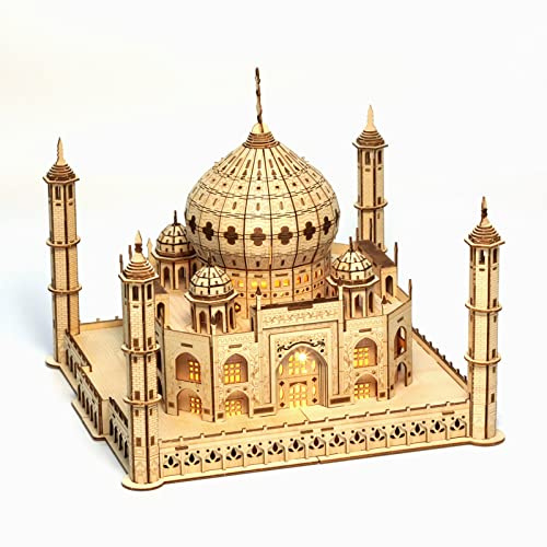 Cuteefun Puzzle 3D Madera, Maqueta de Taj Mahal para Montar, Rompecabezas Madera 3D para Construir, Kit de Manualidades DIY, Apto para Adultos y Adolescentes