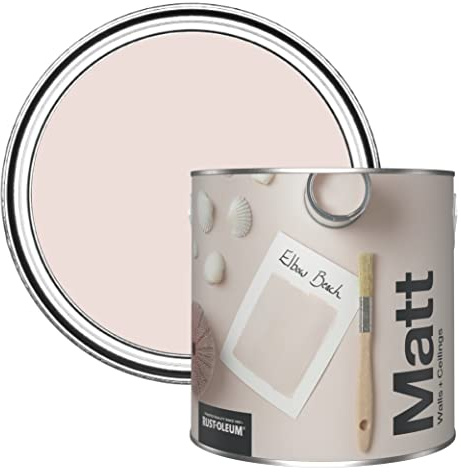 Rust-Oleum ultra strapazierfähige, extra deckende, abwaschbare, hellrosa matte Wandfarbe - Elbowstrand 2,5 Litres