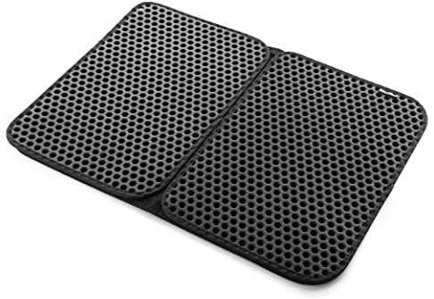 InnovaGoods - Tappetino Clikatt per Lettiera Gatti, Trattiene Sabbia, Design Nido d’ape, EVA Impermeabile, Nero, M, Abete