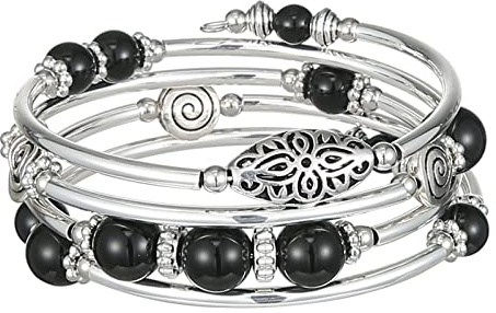 FULU AUTUMN Damen Boho Armband mit Mehrschichtiges Perlen Silber Wickelarmband Modeschmuck Geschenke zum Geburtstag und Muttertag für Frauen