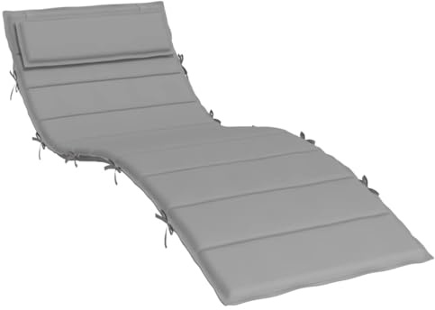 vidaXL Sonnenliegen-Auflage Grau 180x60x4 cm Oxford-Gewebe