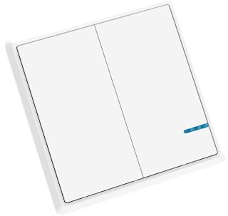NineLeaf Wireless Lights Switch 2 Gang 1 Way, Smart Light Switch, Wireless Panel LED Light House Lighting IP66 Waterproof No Wiring Required, Easy to Install (Only 1 Two-Gang Switch)