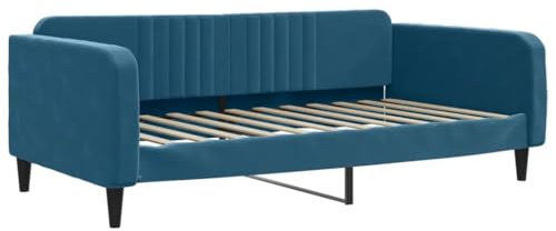 vidaXL Tagesbett, Gästebett 2-in-1, Sofabett Schlafsofa für Schlafzimmer Wohnzimmer, Bettsofa Sofa, Modernes Design, Blau 100x200cm Samt