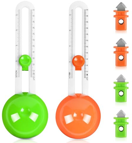 Flintronic Kreisförmiger Papierschneider, Rundes Schneidemesser mit 6 Klingen, Paper Trimmer, Bürobedarf, Schneidewerkzeug für DIY-Grußkarten, Basteln (Grün+Orange)