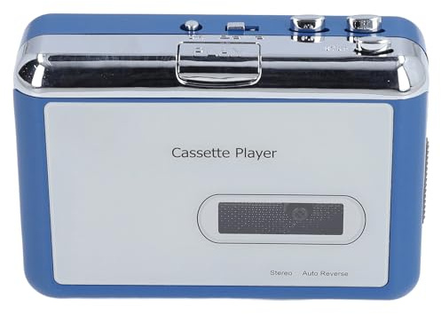 Lecteur de Cassettes Portable, Convertisseur de Cassette Stéréo Bluetooth en MP3, Lecteur de Cassette Walkman à Inversion Automatique avec Indicateur LED, écouteurs, alimenté par