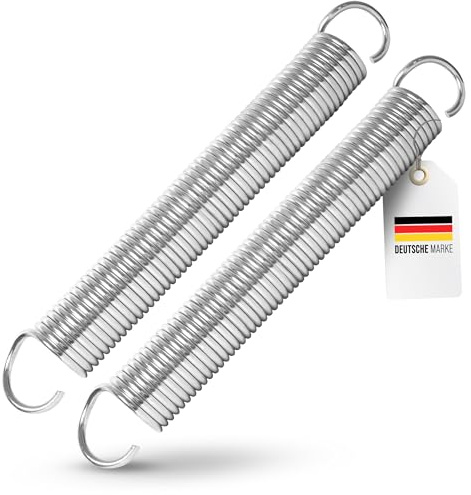 Lot de 2 ressorts de porte de garage universels - Disponibles en 9 tailles différentes - Ressorts de porte de garage galvanisés en acier au manganèse - (470 x 61 x 7 mm / force de traction : 198 kg)