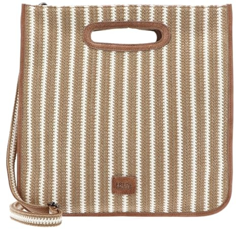 FREDsBRUDER Handtasche Schultertasche Sommerliebe Square Shopper White Stripes beige