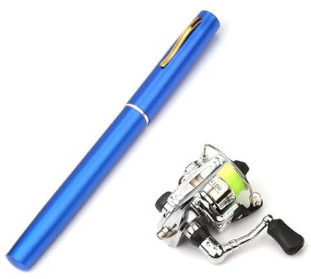HNsdsvcd Teleskopstift Angelrute Stift Angelrute für Meeresangeln Outdoor Angeln Tragbare Pocket Fishing Rod Pen Angelrute