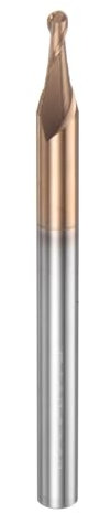 sourcing map Ball Nose End Mill 2 Flute 1/8 Diameter 1/4 Shank Tungsten Carbide Spiral CNC Router Bits 0.3 Cutting Length Single End Ball Cutting Tool for Carving Engraving Grinding