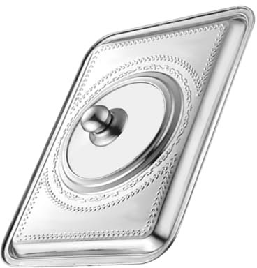 Hoement Tapa De Olla De Acero Inoxidable 36x27 Cm Tapa Antisalpicaduras De Aceite Utensilio De Cocina Mango Para Adecuado Para Cocinas y Restaurantes