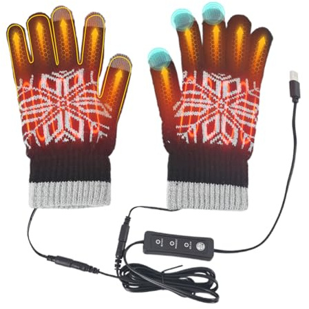 USB Heated Gloves Men Women Electric Hand Warmer Gloves for Indoor Outdoor Adjustable Temperature Hand Warmers Gloves