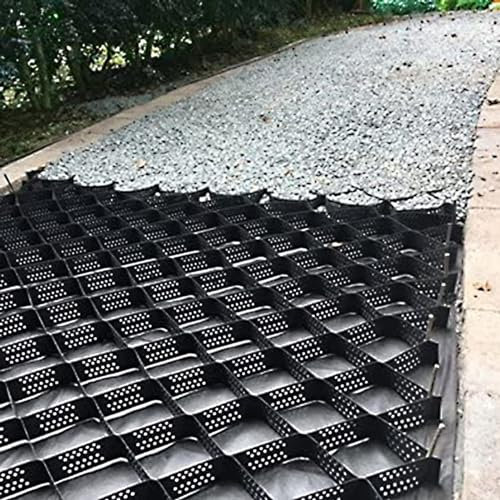 Grilles de gravier robustes pour stabilisation d'allée et prévention de la boue - 4 m x 10 m - Géogrille d'allée en nid d'abeille pour jardin - Durable et anti-déformation