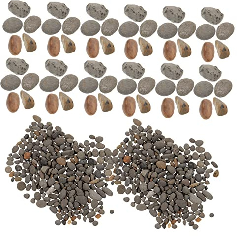 GARVALON Piedras Decorativas para Micropaisaje Río 2-5 Mm, Piedras Naturales para Mesa De Arena, Material Base De Roca para Acuarios, Mini Rocas para Jardín, Bolsa 50 g