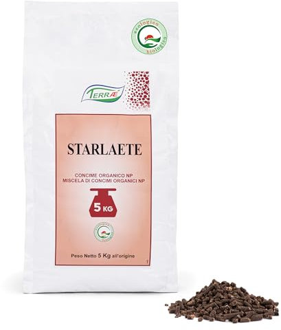 TERRAÉ Stallatico Pellettato 5 KG - 125m² | Nuova Formula BIO che Migliora Fertilità del Suolo e Crescita Piante | Concime Stallatico per Orto, Organico Universale | Concime Biologico per Orto