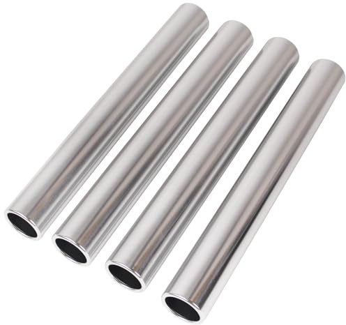 Supvision Aluminum Relay Batons for Track and Field 4 Piece Set Durable Lightweight for Sports Teams Suitable for Athletes Seeking High-Performance Equipment in Outdoor Activities Silver