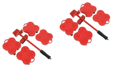 NUOBESTY 2 Sets Möbelschieber Möbelrollenbecher Möbelheber Gleiter Waschmaschinentransporter Möbelgleiter Auto Rollwagen Rollwagen Auf Rädern Umzugsgeräte Werkzeuge Eisen Rot