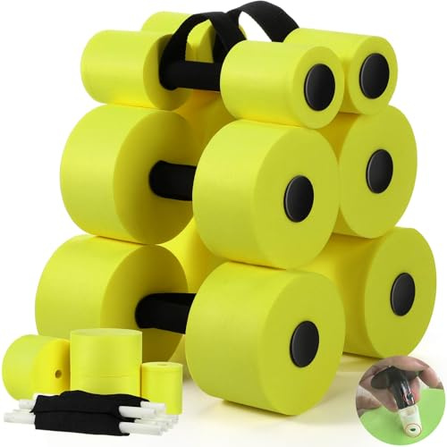 Soulchen Pool Exercise Equipment Water Dumbbells Pool Resistance Aerobic Weights EVA Foam Dumbbell with Handle Strip for Aqua Therapy Water Aerobics Weight Loss Fitness(Pale Green,Mixed)
