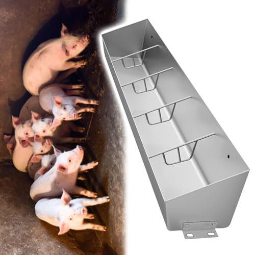 Futtertrog Für Vieh Schweinefütterer für den Außenbereich, robust, wasserdicht – für 5, 8 und 10 Bit, Futtertrog mit großer Kapazität für Füttern von Schweinen/Schweinen, Schweinetrog(1m/3.3ft 5bit)