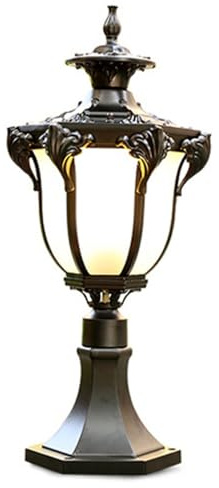 TRIVIDHA Poste De Luz Exterior De Vidrio Esmerilado, Resistente Al Agua, con Carcasa De Aluminio, E26, para Vallas, Superficies Planas, Patios, Portones, Jardines, Porches Y Calles.
