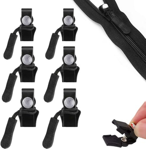 Miaherry 6pcs Reißverschluss Reparaturset, Reißverschluss Schieber Kunststoff Reißverschlüsse Zipper Ersatz Reißverschlüsse Reparatur für Jacken Rucksäcke Koffer