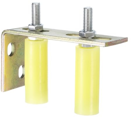 QUARKZMAN 2pcs Galet Guide pour Portail Coulissant 30x80mm, Jaune | M12 Roulette Nylon avec Équerre Guide au Sol pour Porte Grange Coulissante, Roue Universel Guidage Support de Plancher Mur