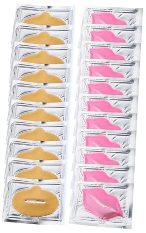 DECOMELODY 20 Stück Kollagen Gel Lippenmasken Pads zur Lippenpflege mit Peeling Effekt Feuchtigkeitsspendend und Reparierend für Tägliche Anwendung zur Verbesserung der Zufälliger Stil