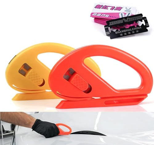Geschenkpapier Schneider für Rollen 2er Pack mit 10 Ersatzklingen – Ergonomischer Cutter für saubere Schnitte von Geschenkpapier, Bastelpapier und mehr – Ideal für Feiern und Anlässe