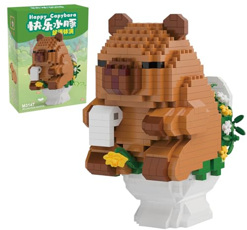 Juvanovo Blocchi da Costruzione Capybara, 610 Pezzi Mini Mattoncini da Costruzione Capybara, Micro Blocchi Capibara, Capibara Building Blocks Set, Decorazione per Casa Ufficio Caffetteria