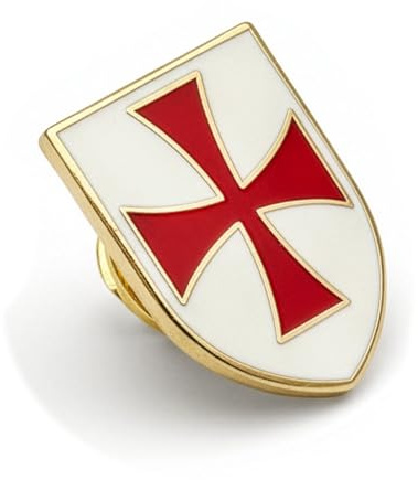 THE MASONIC COLLECTION - Tempelritter-Abzeichen – vergoldet – leicht und Clutch-Anstecknadel – Freimaurer-Geschenke für Männer