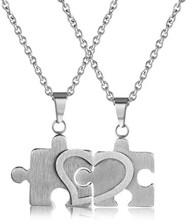 Magnetschmuck Magnetanhänger Puzzle Partnerkette Surface Herz Energetix 4you 2516 - teilbarer Freundschafts Doppelanhänger