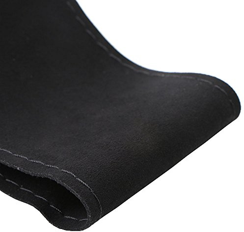 Einzigartige Neue Wildleder Material Auto Hand Nähen Lenkradbezug Größe 37-38 cm (schwarz)