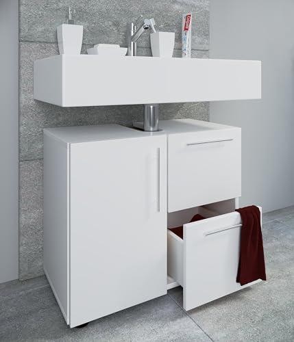VCM Badmöbel Waschbeckenunterschrank 61x32x51 cm 1 Tür 1 Fach Stauraum | Praktische Aufbewahrung unter dem Waschbecken - Badezimmer oder Gäste-WC - für jeden Haushalt - Holzwerkstoff
