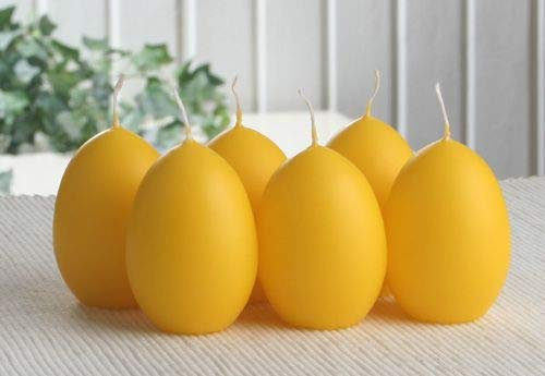 CandleCorner 6X Eikerzen, klein, ca. 6,5 x 4,5 cm, zitronengelb