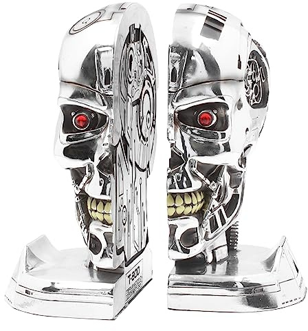 Nemesis Now Terminator 2 Buchstützen, 18,5 cm, Kunstharz, silberfarben