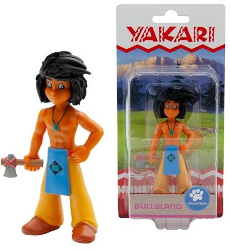 BULLYWORLD 43363 - Figura de Juego Yakari, Pequeño tejón con Hacha, Aprox. 9,5 cm de Altura, Figura Pintada a Mano, sin PVC, para Que los niños jueguen de Forma imaginativa